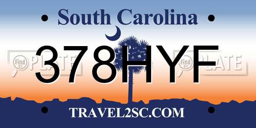 378HYF South Carolina License Plate