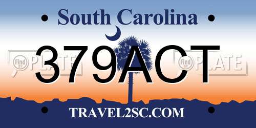 379ACT South Carolina License Plate