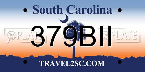 379BII South Carolina License Plate