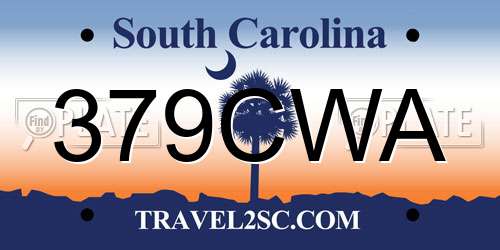 379CWA South Carolina License Plate