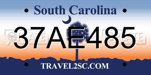 37AE485 South Carolina License Plate