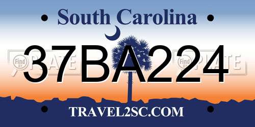 37BA224 South Carolina License Plate