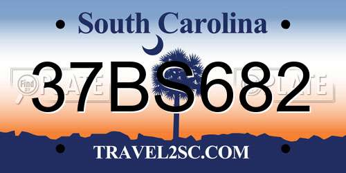 37BS682 South Carolina License Plate