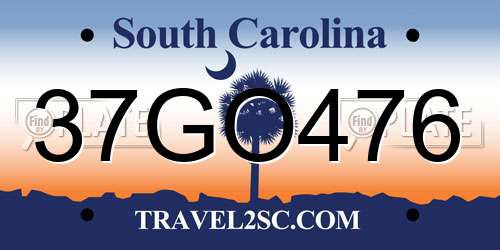 37GO476 South Carolina License Plate