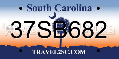 37SB682 South Carolina License Plate