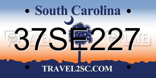 37SE227 South Carolina License Plate