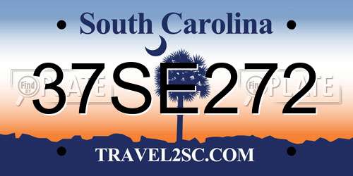 37SE272 South Carolina License Plate