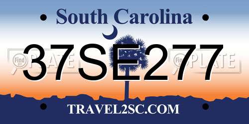 37SE277 South Carolina License Plate