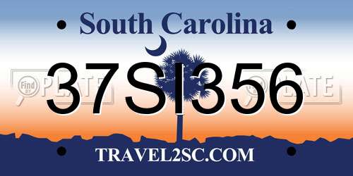 37SI356 South Carolina License Plate