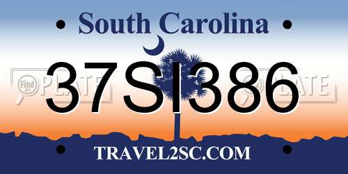 37SI386 South Carolina License Plate