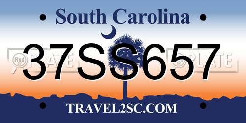 37SS657 South Carolina License Plate