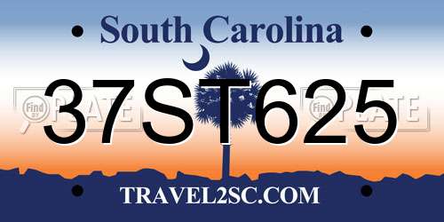 37ST625 South Carolina License Plate