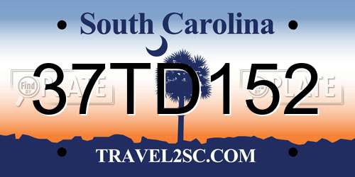 37TD152 South Carolina License Plate