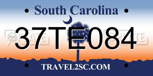 37TE084 South Carolina License Plate