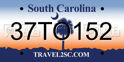 37TO152 South Carolina License Plate