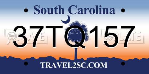 37TQ157 South Carolina License Plate
