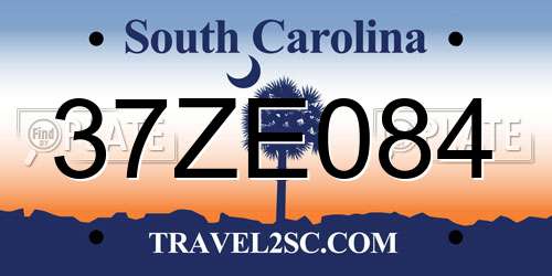37ZE084 South Carolina License Plate
