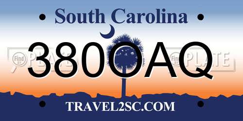 380OAQ South Carolina License Plate