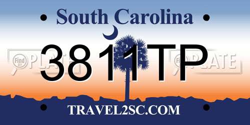 3811TP South Carolina License Plate
