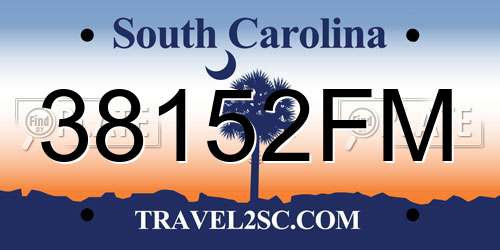 38152FM South Carolina License Plate