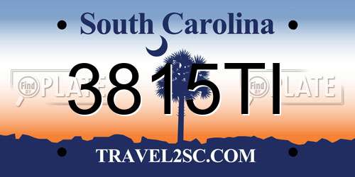 3815TI South Carolina License Plate