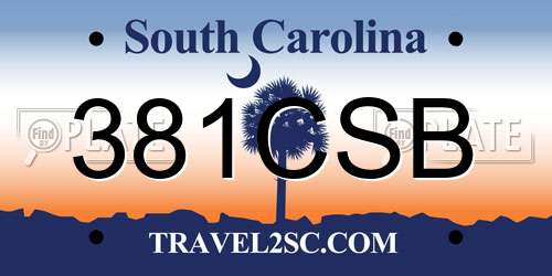 381CSB South Carolina License Plate