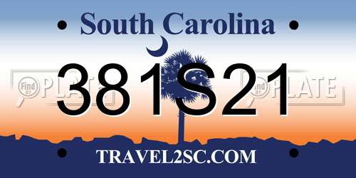 381S21 South Carolina License Plate