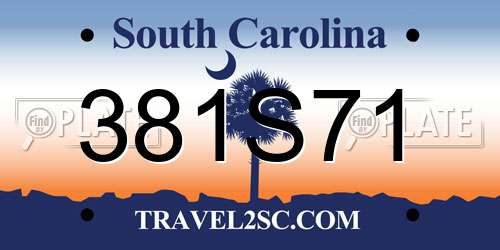 381S71 South Carolina License Plate