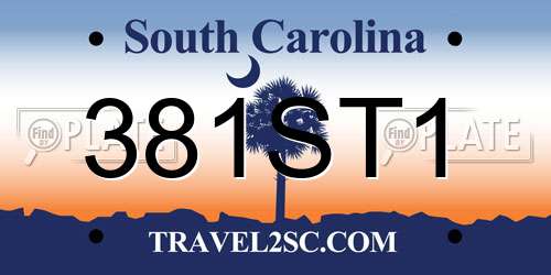 381ST1 South Carolina License Plate
