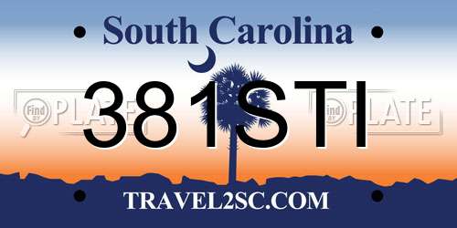 381STI South Carolina License Plate