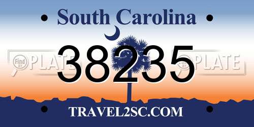 38235 South Carolina License Plate