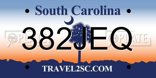 382JEQ South Carolina License Plate