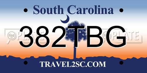 382TBG South Carolina License Plate