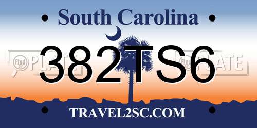382TS6 South Carolina License Plate