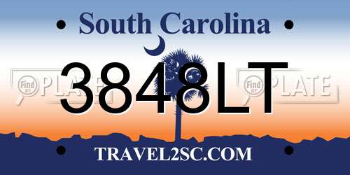 3848LT South Carolina License Plate