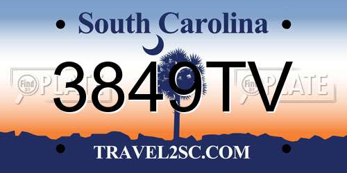 3849TV South Carolina License Plate