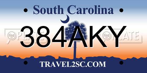 384AKY South Carolina License Plate