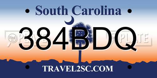 384BDQ South Carolina License Plate