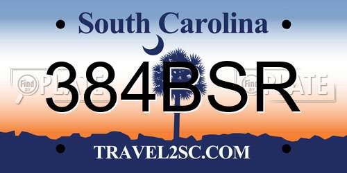 384BSR South Carolina License Plate