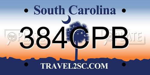 384CPB South Carolina License Plate