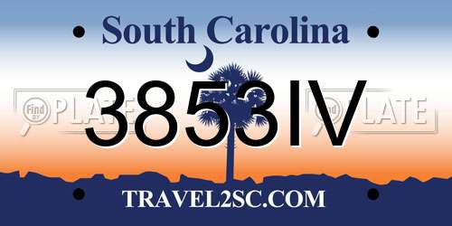 3853IV South Carolina License Plate
