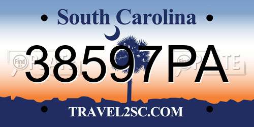 38597PA South Carolina License Plate