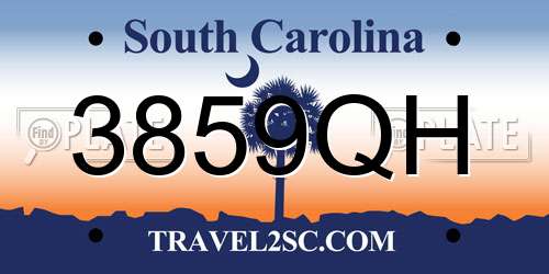 3859QH South Carolina License Plate
