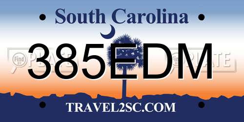 385EDM South Carolina License Plate