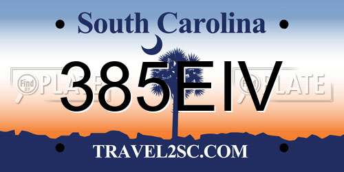 385EIV South Carolina License Plate