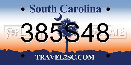 385S48 South Carolina License Plate