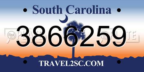 3866259 South Carolina License Plate