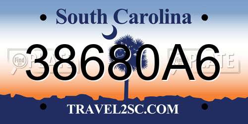 38680A6 South Carolina License Plate