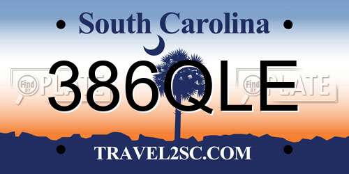 386QLE South Carolina License Plate