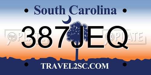 387JEQ South Carolina License Plate